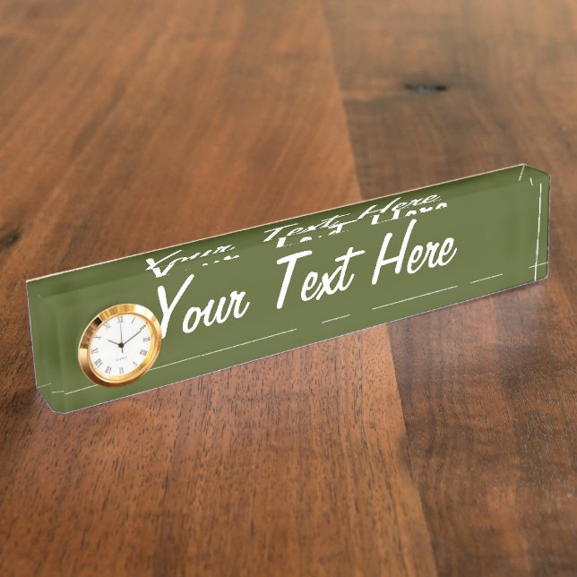Olive Green Color Design Customize This Name Plate (Side)