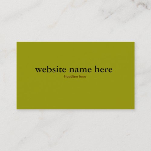 Olive green color  simple card business card