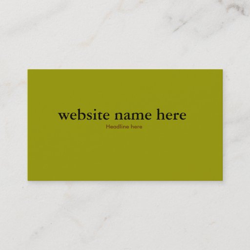 Customizable Olive green color  simple card business card