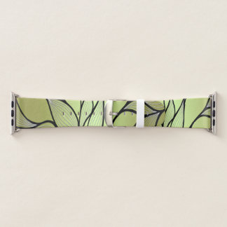 Olive Green Creative Leave Pattern Apple Watch Band
