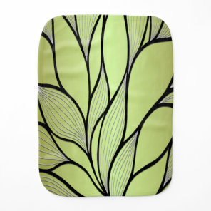 Olive Green Creative Leave Pattern  Baby Burp Cloth