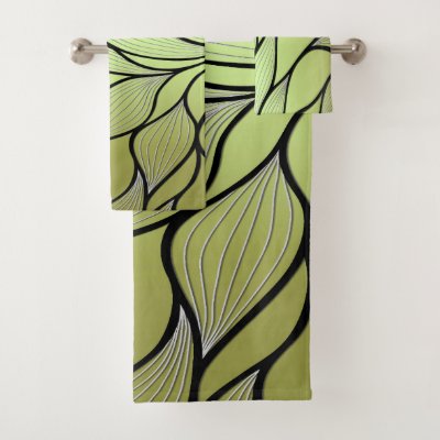 Olive Green Creative Leave Pattern 