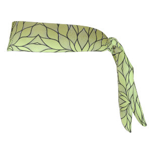 Olive Green Creative Leave Pattern  Tie Headband