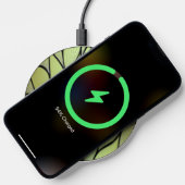 Olive Green Creative Leave Pattern Wireless Charger (Phone)