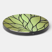 Olive Green Creative Leave Pattern Wireless Charger (Front 2)