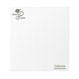 Olive Green Crochet Fast, Die Warm Notepad