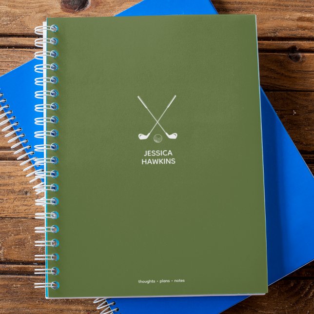 Olive Green Crossed Clubs Icon Personal  Notebook (Creator Uploaded)