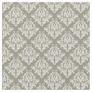 Olive Green Damask Fabric