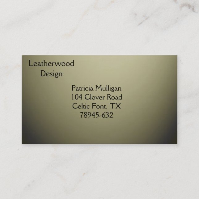 Olive Green Design Business Card (Front)