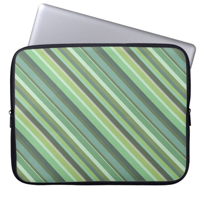 Olive green diagonal comics laptop sleeve (Front)