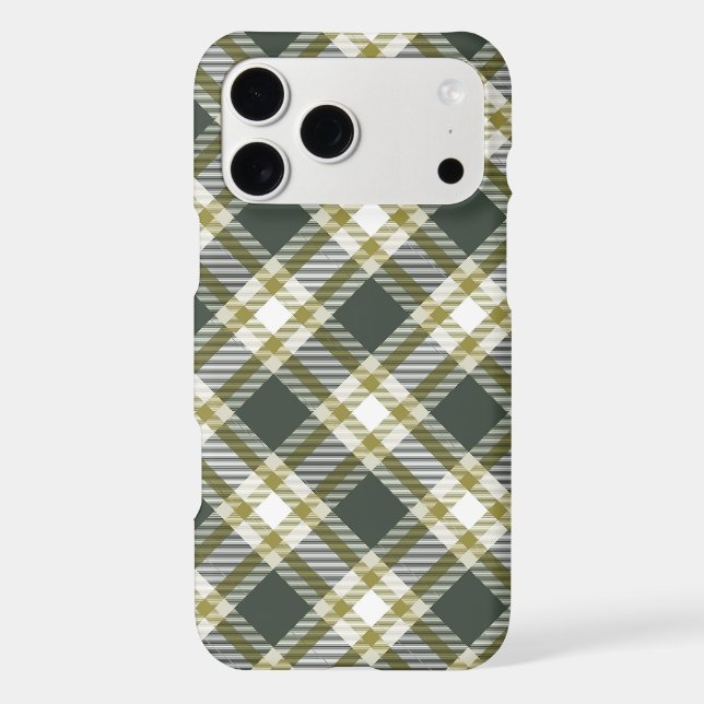 Olive Green Diagonal Plaid Seamless Pattern Iphone Case (Back)
