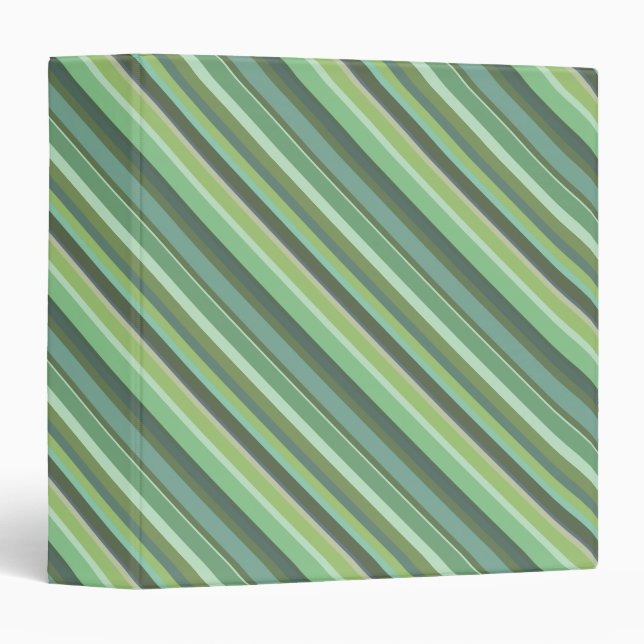 Olive green diagonal stripes 3 ring binder (Front/Spine)