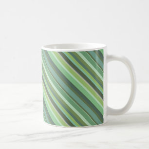 Olive green diagonal stripes coffee mug