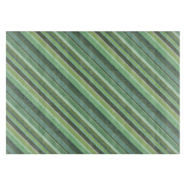 Olive green diagonal stripes cutting board (Front)