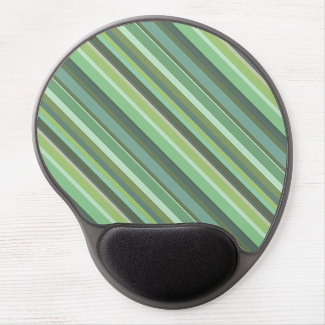 Olive green diagonal stripes gel mouse pad (Front)