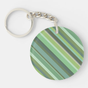 Olive green diagonal stripes keychain