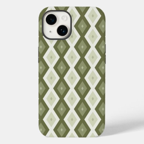 Olive green diamond pattern Case_Mate iPhone 14 case