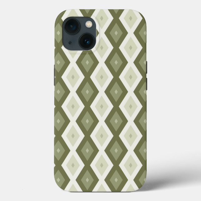 Olive green diamond pattern Case-Mate iPhone case (Back)