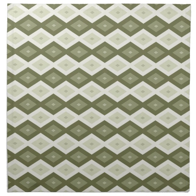 Olive green diamond pattern cloth napkin (Front)