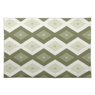 Olive green diamond pattern cloth placemat