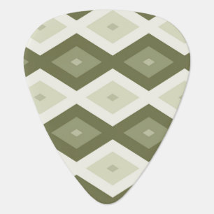 Olive green diamond pattern guitar pick