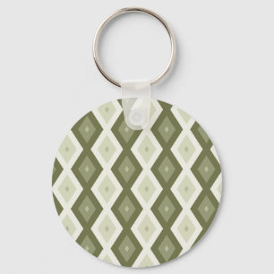 Olive green diamond pattern keychain