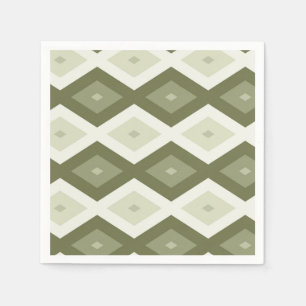 Olive green diamond pattern napkins