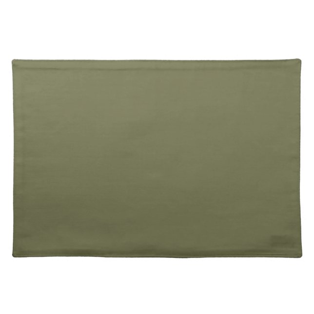 Olive Green Earthy Solid Color Print Cloth Placemat (Front)