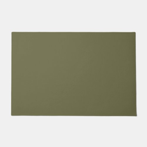 Olive Green Earthy Solid Color Print Doormat