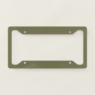 Olive Green Earthy Solid Color Print License Plate Frame