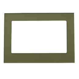 Olive Green Earthy Solid Color Print Magnetic Frame