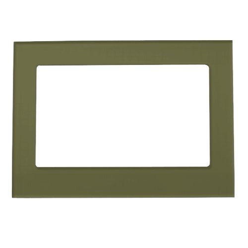 Olive Green Earthy Solid Color Print Magnetic Frame