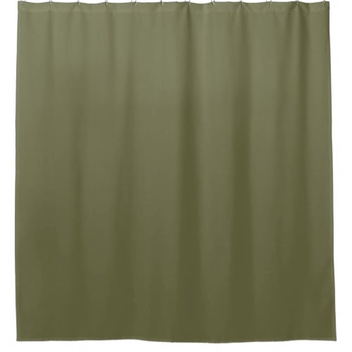 Olive Green Earthy Solid Color Print Shower Curtain