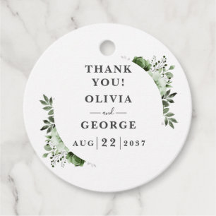 Olive Green Elegant Country Floral Wedding Favor Tags