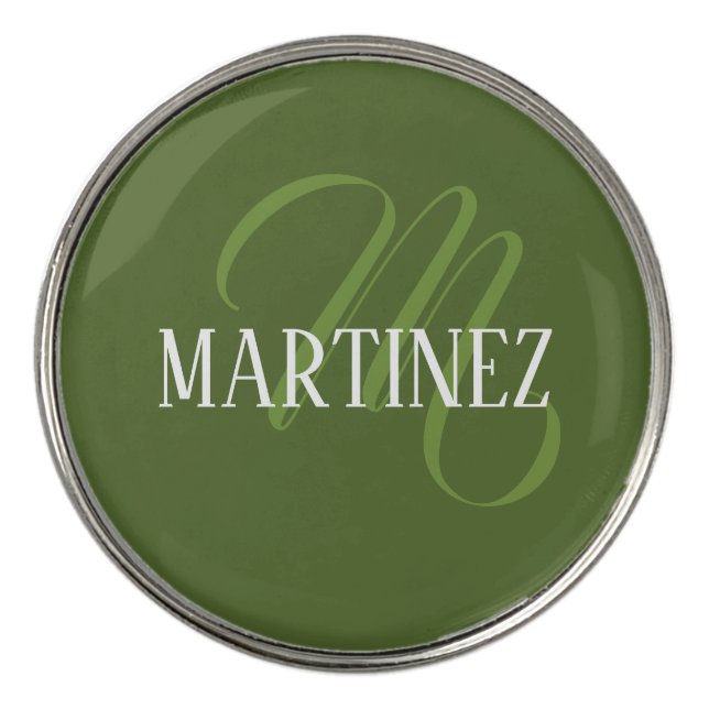 Olive Green Elegant Personalized Name Club Divot Tool (Detail)