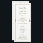 Olive Green Elegant Wedding Program Card<br><div class="desc">Olive green wedding program card perfect for garden weddings,  featuring a clean elegant old money aesthetic for couples who want a refined and organized ceremony experience. This beautifully designed program helps guide guests through your timeline while adding a polished and cohesive touch to your wedding stationery suite.</div>