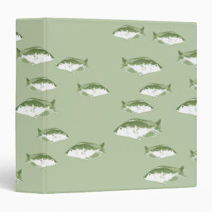 Olive green fish 3 ring binder