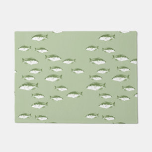 Olive green fish doormat
