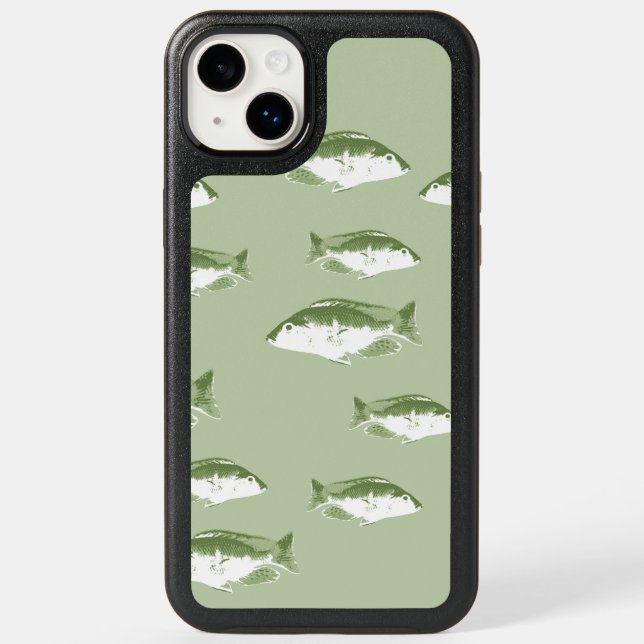 Olive green fish  otterbox iPhone case (Back)