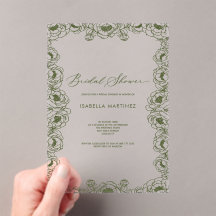 olive green floral simple classic bridal shower