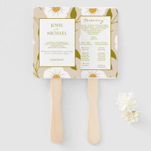 Olive Green Floral Wedding Hand Fan