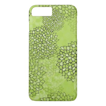 Olive Green Flower Burst Iphone 8 Plus/7 Plus Case by greatgear at Zazzle