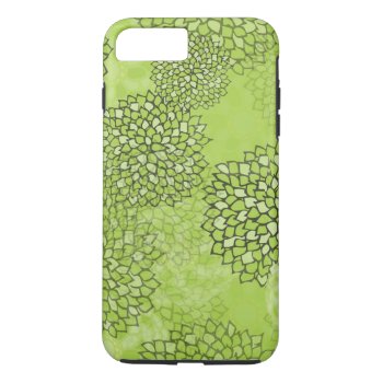 Olive Green Flower Burst Iphone 8 Plus/7 Plus Case by greatgear at Zazzle