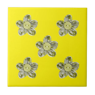 Olive green flowers for kitchen tile