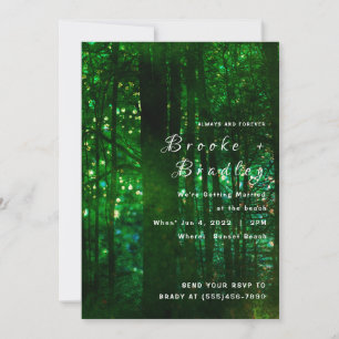 Olive Green Forest Glow Wedding Invitation