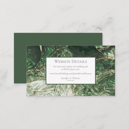 Olive Green Gemstone Website Details Enclosure Card