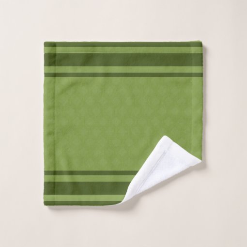 Olive Green Geometric Pattern Bath Towel Set Zazzle