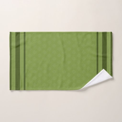 Olive Green Geometric Pattern Bath Towel Set Zazzle