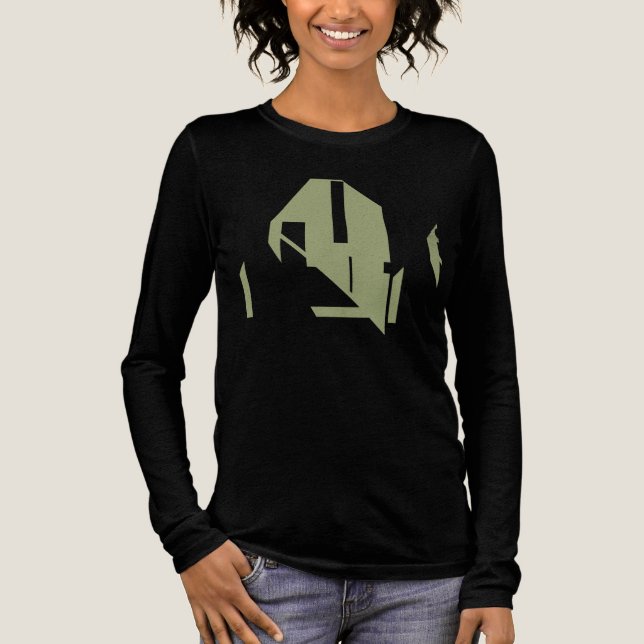 Olive Green Geometric Shapes Abstract Art Design  Tri-Blend Shirt (Front)