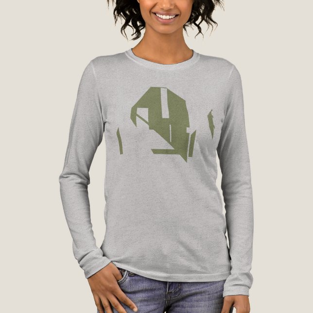 Olive Green Geometric Shapes Abstract Art Design  Tri-Blend Shirt (Front)